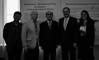 Professor Xiaowei Gui, Dr. Gerd Kaminski, Professor Xigen Wang, Dr. Günther Kräuter und Mag. Ulrike Grieshofer