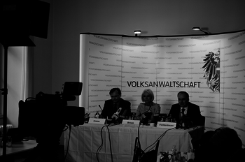 Die Volksanwälte bei der Pressekonferenz zum Sonderprüfbericht betreffend das AHZ Vordernberg
