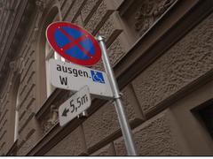 The traffic sign indicates the complainant's personal disabled parking space.