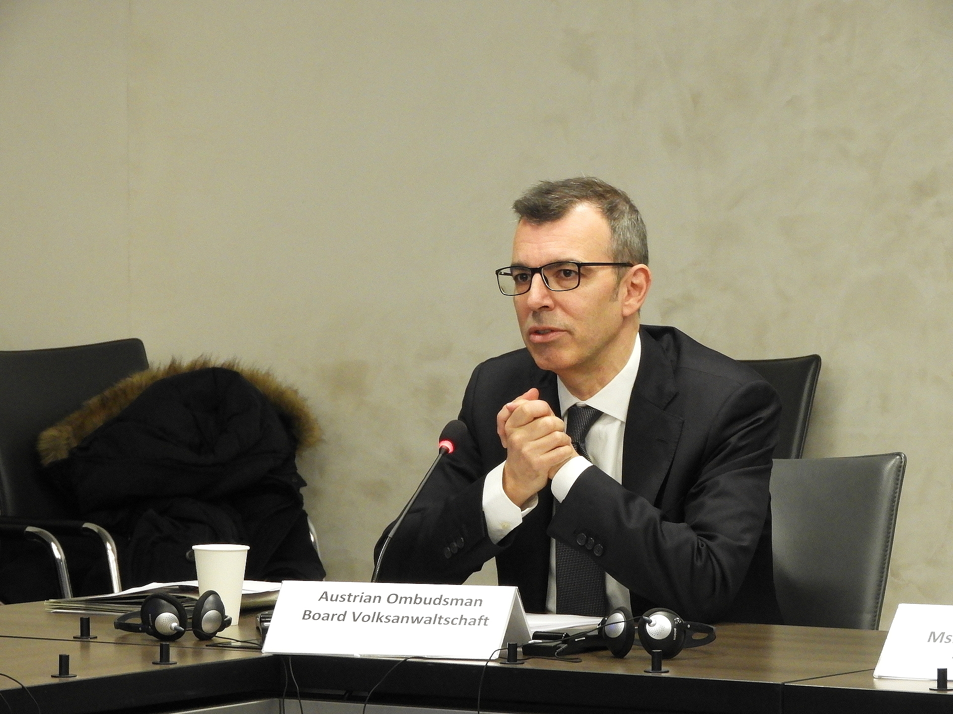 Johannes Carniel (Austrian Ombudsman Board) in Geneva