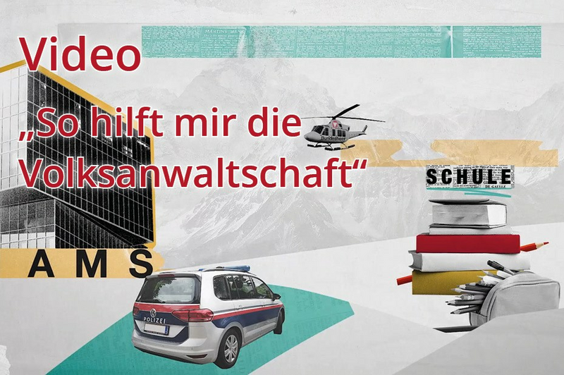 Collage von einem Polizeiauto, Hubschrauber, Büchern mit der Überschrift Schule