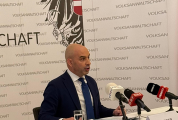 The picture shows Ombudsman Christoph Luisser during the press conference.