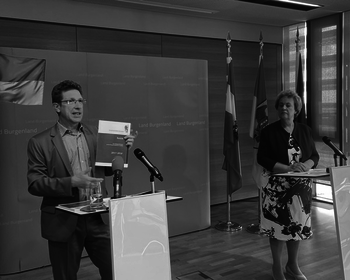 Volksanwalt Achitz mit Jahresbericht der Volksanwaltschaft bei der Pressekonferenz mit der burgenländischen Landtagspräsidentin Dunst
