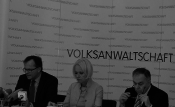 Vorsitzende der Volksanwaltschaft, Dr. Günther Kräuter, Volksanwältin Dr. Gertrude Brinek und Volksanwalt Dr. Peter Fichtenbauer 