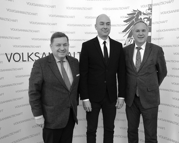 Der ungarische Ombudsman Àkos Kozma mit den Volksanwälten Werner Amon und Walter Rosenkranz.