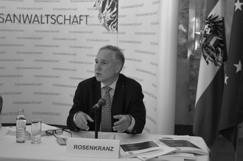 Volksanwalt Rosenkranz anlässlich der Pressekonferenz zum Parlamentsbericht 2019