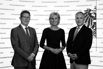 The members of the Austrian Ombudsman Board Bernhard Achitz, Gaby Schwarz and Walter Rosenkranz