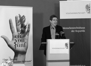 Volksanwlt Achitz anlässlich der Pressekonferenz zur Unsichtbaren Gewalt an Frauen